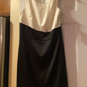 NWT beautiful white on top and black on bottom dress!